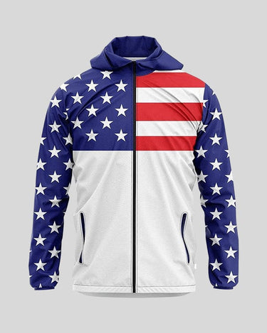 USA Flag - Rain Jacket Rain Jacket Greater Half S